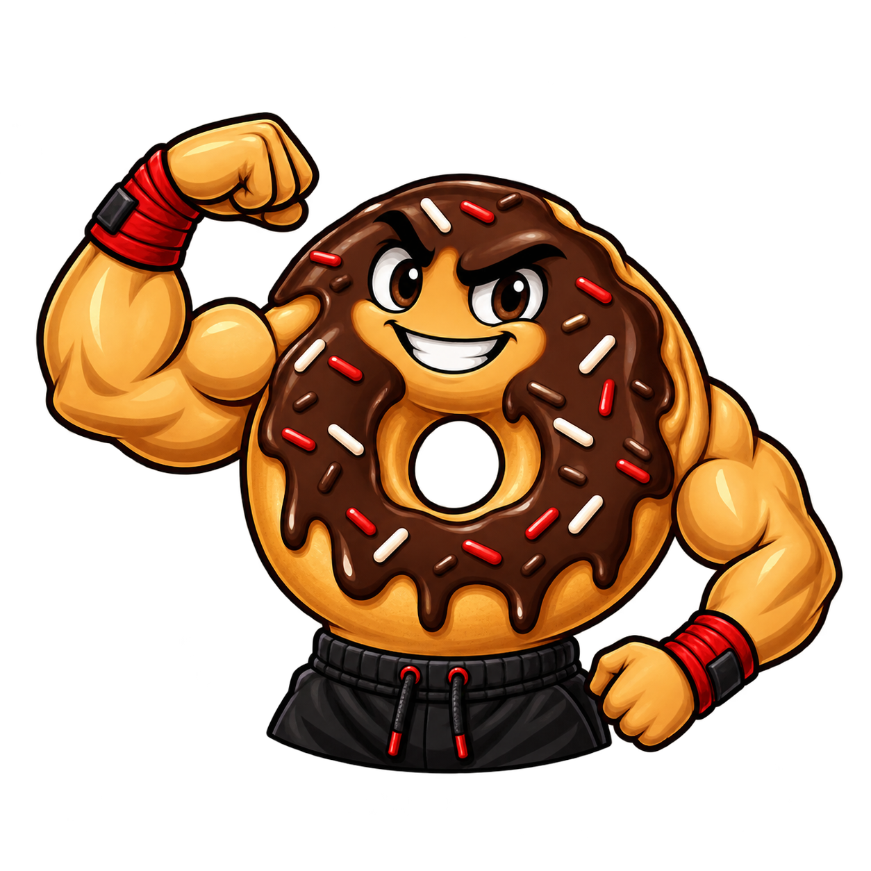 Hangry Muscle donut mascot